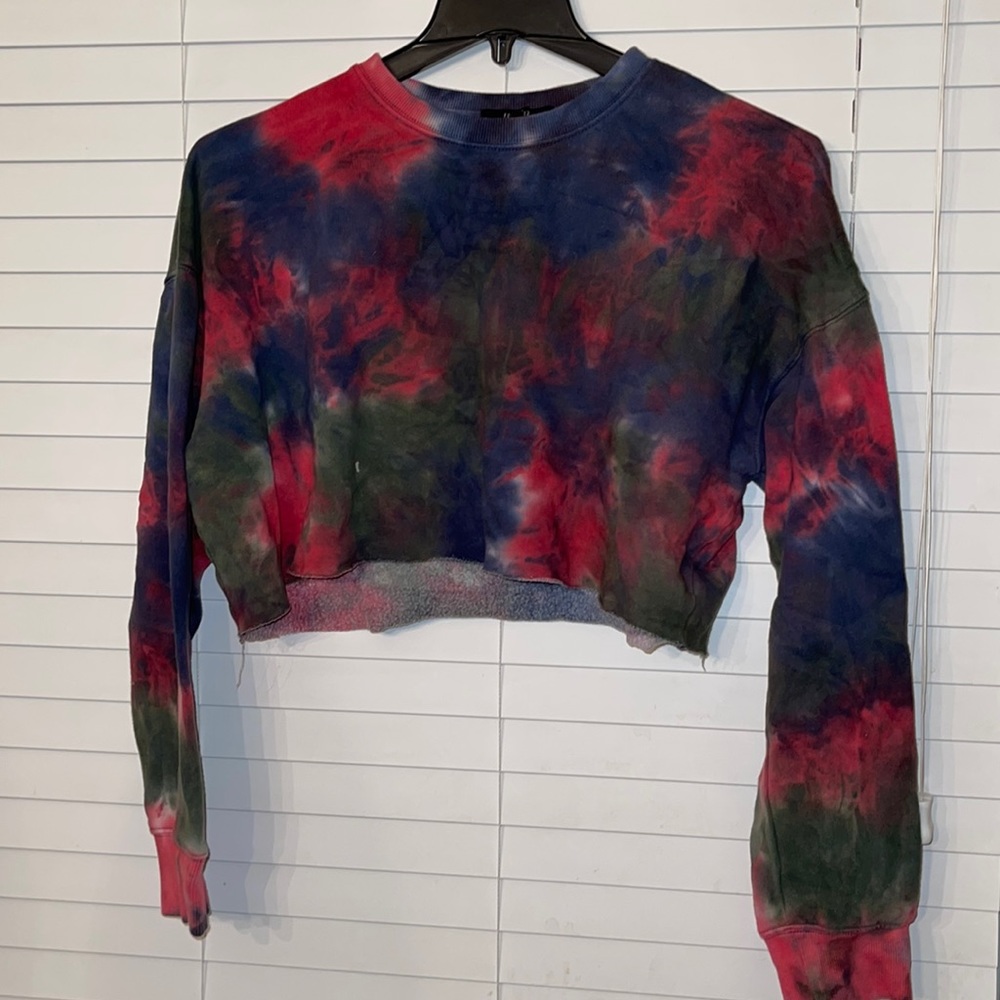 Tie dye cropped sweatshirt
